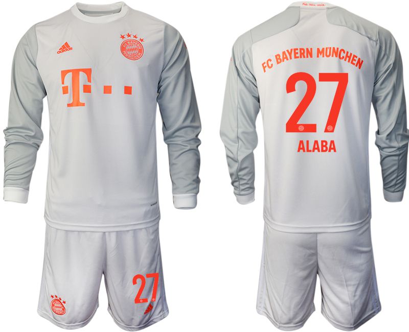 Men 2020-2021 club Bayern Munich away long sleeves #27 white Soccer Jerseys->bayern munich jersey->Soccer Club Jersey